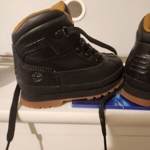Timberland Kids Black and Tan Boots